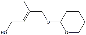 (E)-3-メチル-4-[[(テトラヒドロ-2H-ピラン)-2-イル]オキシ]-2-ブテン-1-オール 化学構造式