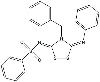 3-Phenylimino-4-benzyl-5-phenylsulfonylimino-1,2,4-dithiazolidine Struktur