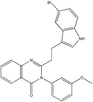2-[2-(5-ブロモ-1H-インドール-3-イル)エチル]-3-(3-メトキシフェニル)キナゾリン-4(3H)-オン 化学構造式