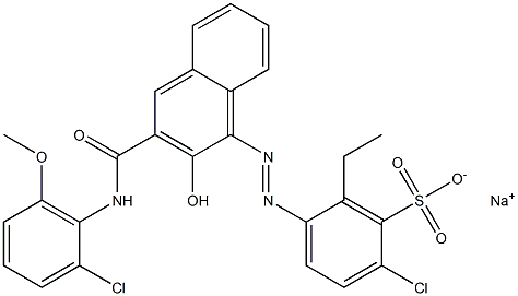 2-Chloro-6-ethyl-5-[[3-[[(2-chloro-6-methoxyphenyl)amino]carbonyl]-2-hydroxy-1-naphtyl]azo]benzenesulfonic acid sodium salt|