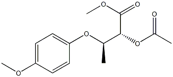(2R,3R)-2-Acetoxy-3-(p-methoxyphenoxy)butyric acid methyl ester,,结构式