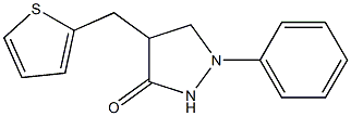 1-Phenyl-4-[(2-thienyl)methyl]pyrazolidin-3-one,,结构式