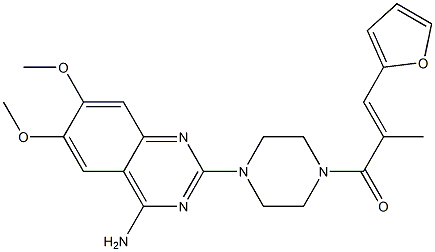 4-Amino-2-[4-[2-methyl-3-(2-furanyl)propenoyl]-1-piperazinyl]-6,7-dimethoxyquinazoline Structure