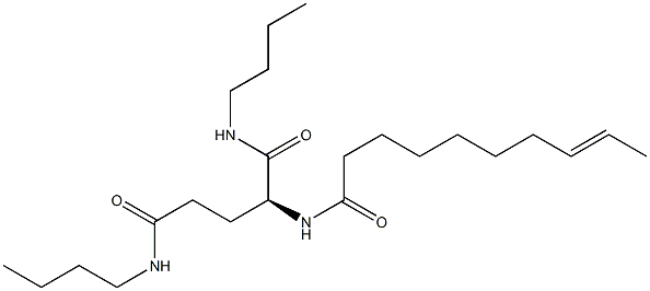 N2-(8-デセノイル)-N1,N5-ジブチルグルタミンアミド 化学構造式