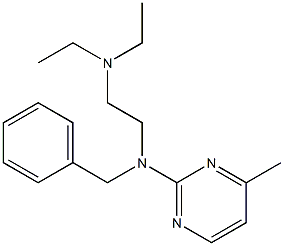 4-メチル-N-ベンジル-N-[2-(ジエチルアミノ)エチル]-2-ピリミジンアミン 化学構造式