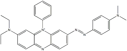 3-(Diethylamino)-7-[[4-(dimethylamino)phenyl]azo]-5-phenylphenazin-5-ium,,结构式