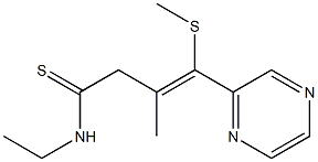 (2Z)-3-(Methylthio)-2-methyl-3-(pyrazin-2-yl)-N-ethyl-2-propene-1-carbothioamide Structure