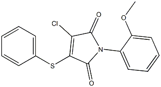 1-(2-メトキシフェニル)-3-フェニルチオ-4-クロロ-1H-ピロール-2,5-ジオン 化学構造式