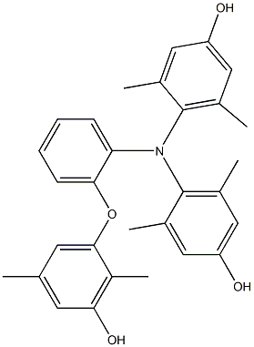 N,N-Bis(4-hydroxy-2,6-dimethylphenyl)-2-(3-hydroxy-2,5-dimethylphenoxy)benzenamine,,结构式