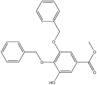 3-Hydroxy-4,5-bis(benzyloxy)benzoic acid methyl ester,,结构式