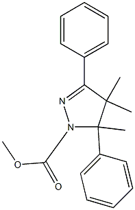 4,5-ジヒドロ-4,4,5-トリメチル-3,5-ジフェニル-1H-ピラゾール-1-カルボン酸メチル 化学構造式