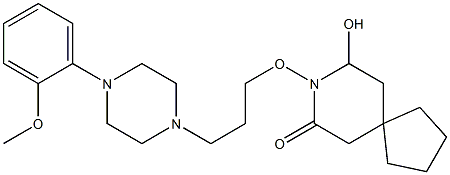 8-[3-[4-(2-メトキシフェニル)-1-ピペラジニル]プロピルオキシ]-9-ヒドロキシ-8-アザスピロ[4.5]デカン-7-オン 化学構造式