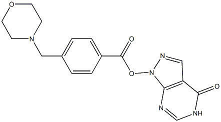 1,5-Dihydro-4-oxo-4H-pyrazolo[3,4-d]pyrimidin-1-ol 4-(morpholinomethyl)benzoate Struktur