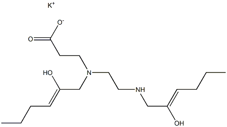 3-[N-(2-Hydroxy-2-hexenyl)-N-[2-(2-hydroxy-2-hexenylamino)ethyl]amino]propionic acid potassium salt 结构式