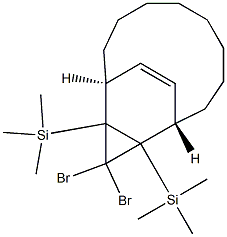 (1S,10S)-12,12-ジブロモ-11,13-ビス(トリメチルシリル)トリシクロ[8.3.2.011,13]ペンタデカ-14-エン 化学構造式