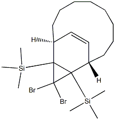 (1S,10S)-12,12-Dibromo-11,13-bis(trimethylsilyl)tricyclo[8.3.2.011,13]pentadec-14-ene,,结构式