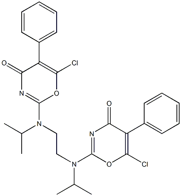 N,N'-Diisopropyl-N,N'-bis(4-oxo-5-phenyl-6-chloro-4H-1,3-oxazin-2-yl)ethylenediamine Structure