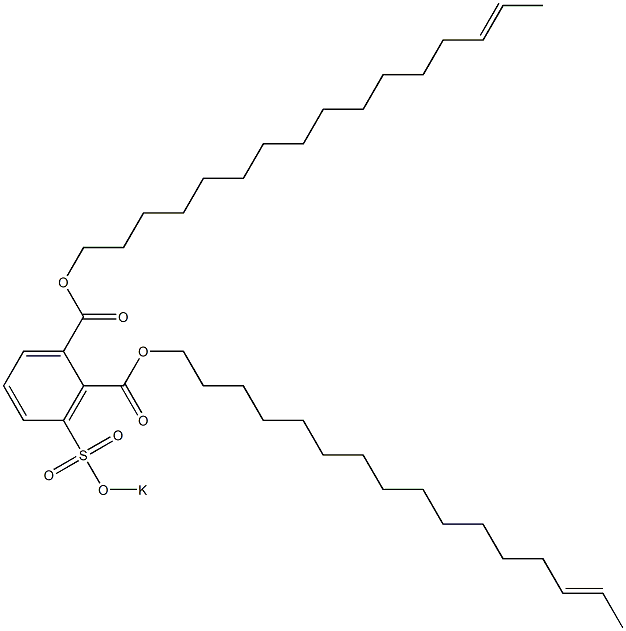 3-(ポタシオスルホ)フタル酸ジ(14-ヘキサデセニル) 化学構造式