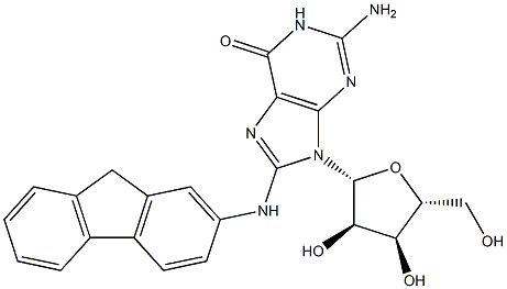 8-(9H-Fluorene-2-ylamino)guanosine Structure