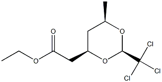 (2R,4R,6R)-2-トリクロロメチル-6-メチル-1,3-ジオキサン-4-酢酸エチル 化学構造式