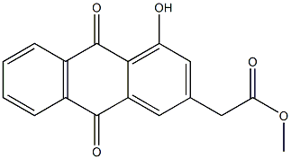 1-ヒドロキシ-3-[(メトキシカルボニル)メチル]-9,10-アントラキノン 化学構造式