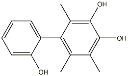 2,5,6-トリメチル-1,1'-ビフェニル-2',3,4-トリオール 化学構造式