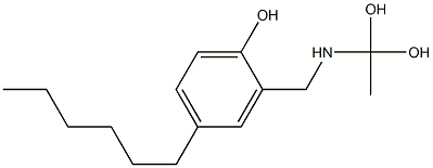 2-[(1,1-Dihydroxyethyl)aminomethyl]-4-hexylphenol Struktur