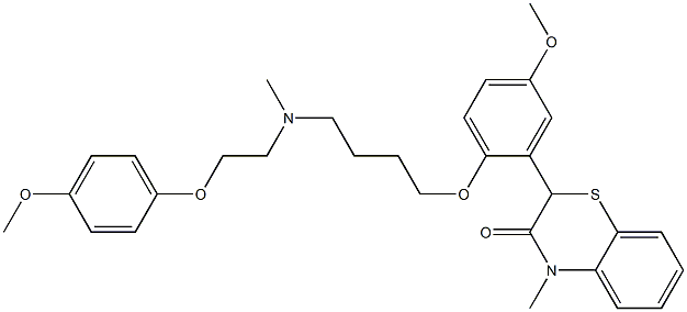 2-[2-[4-[N-[2-(4-Methoxyphenoxy)ethyl]methylamino]butoxy]-5-methoxyphenyl]-4-methyl-4H-1,4-benzothiazin-3(2H)-one,,结构式
