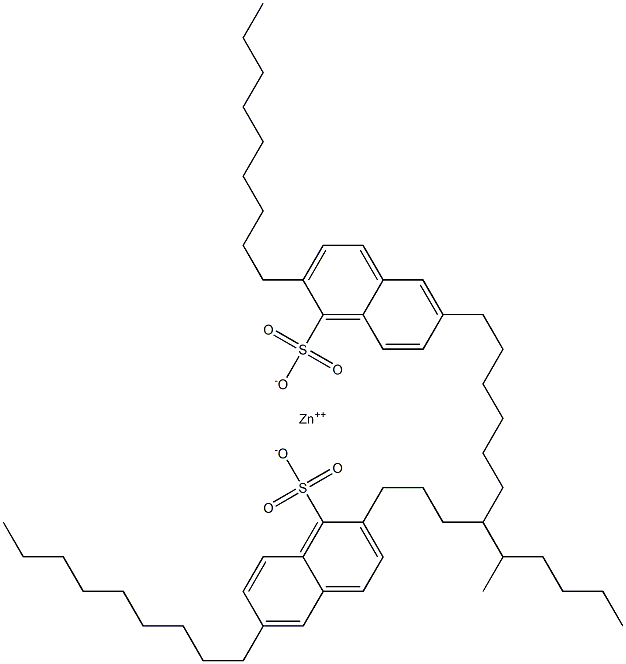 ビス(2,6-ジノニル-1-ナフタレンスルホン酸)亜鉛 化学構造式