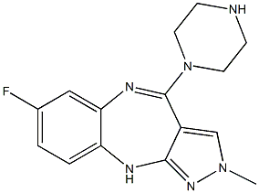 2-Methyl-4-(piperazin-1-yl)-7-fluoro-2,10-dihydropyrazolo[3,4-b][1,5]benzodiazepine