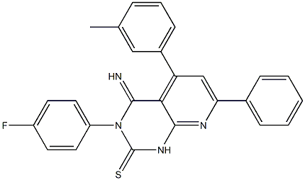 3,4-Dihydro-3-(4-fluorophenyl)-4-imino-5-(3-methylphenyl)-7-phenylpyrido[2,3-d]pyrimidine-2(1H)-thione Struktur