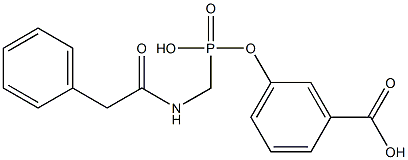 [[(Phenylacetyl)amino]methyl]phosphonic acid m-carboxyphenyl ester Struktur