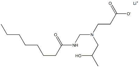 3-[N-(2-ヒドロキシプロピル)-N-(オクタノイルアミノメチル)アミノ]プロピオン酸リチウム 化学構造式