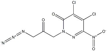 6-Nitro-4,5-dichloro-2-(3-azido-2-oxopropyl)pyridazin-3(2H)-one Struktur