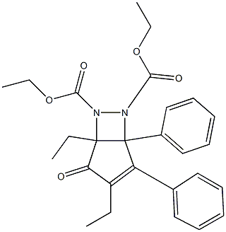 3,5-Diethyl-4-oxo-1,2-diphenyl-6,7-diazabicyclo[3.2.0]hept-2-ene-6,7-dicarboxylic acid diethyl ester Structure