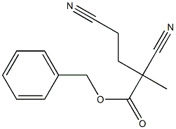2-メチル-2,4-ジシアノ酪酸ベンジル 化学構造式