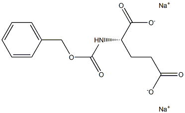 N-(ベンジルオキシカルボニル)-L-グルタミン酸二ナトリウム 化学構造式