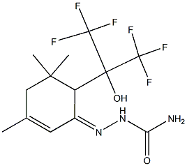 6-(2,2,2-Trifluoro-1-hydroxy-1-trifluoromethylethyl)-3,5,5-trimethyl-2-cyclohexen-1-one semicarbazone Structure
