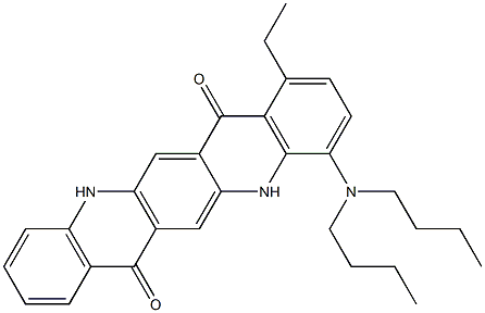 4-(Dibutylamino)-1-ethyl-5,12-dihydroquino[2,3-b]acridine-7,14-dione Structure