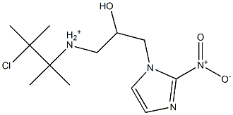 N-(2-Chloro-1,1,2-trimethylpropyl)-2-hydroxy-3-(2-nitro-1H-imidazol-1-yl)propan-1-aminium Structure