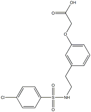 3-[2-[(4-Chlorophenylsulfonyl)amino]ethyl]phenoxyacetic acid 结构式
