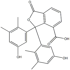 1,3-Dihydro-1,1-bis(5-hydroxy-2,3-dimethylphenyl)-3-oxoisobenzofuran-7-carboxylic acid Struktur
