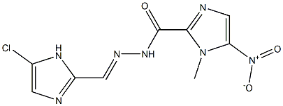 N'-[(5-クロロ-1H-イミダゾール-2-イル)メチレン]-1-メチル-5-ニトロ-1H-イミダゾール-2-カルボヒドラジド 化学構造式