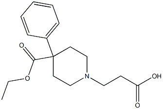 3-[4-(Ethoxycarbonyl)-4-phenylpiperidin-1-yl]propionic acid,,结构式