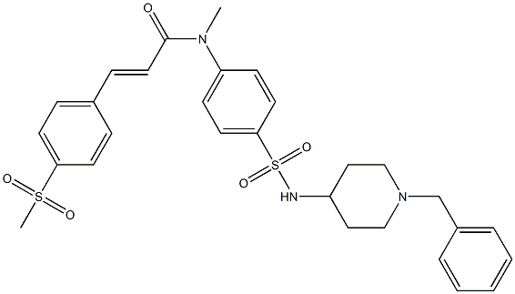 N-Methyl-4-methylsulfonyl-N-[4-[1-benzyl-4-piperidinylsulfamoyl]phenyl]-trans-cinnamamide,,结构式