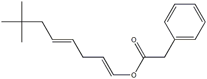 Phenylacetic acid 7,7-dimethyl-1,4-octadienyl ester Struktur