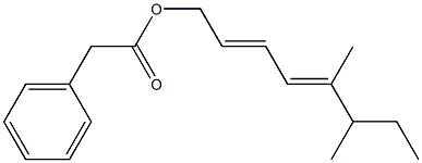 Phenylacetic acid 5,6-dimethyl-2,4-octadienyl ester Struktur