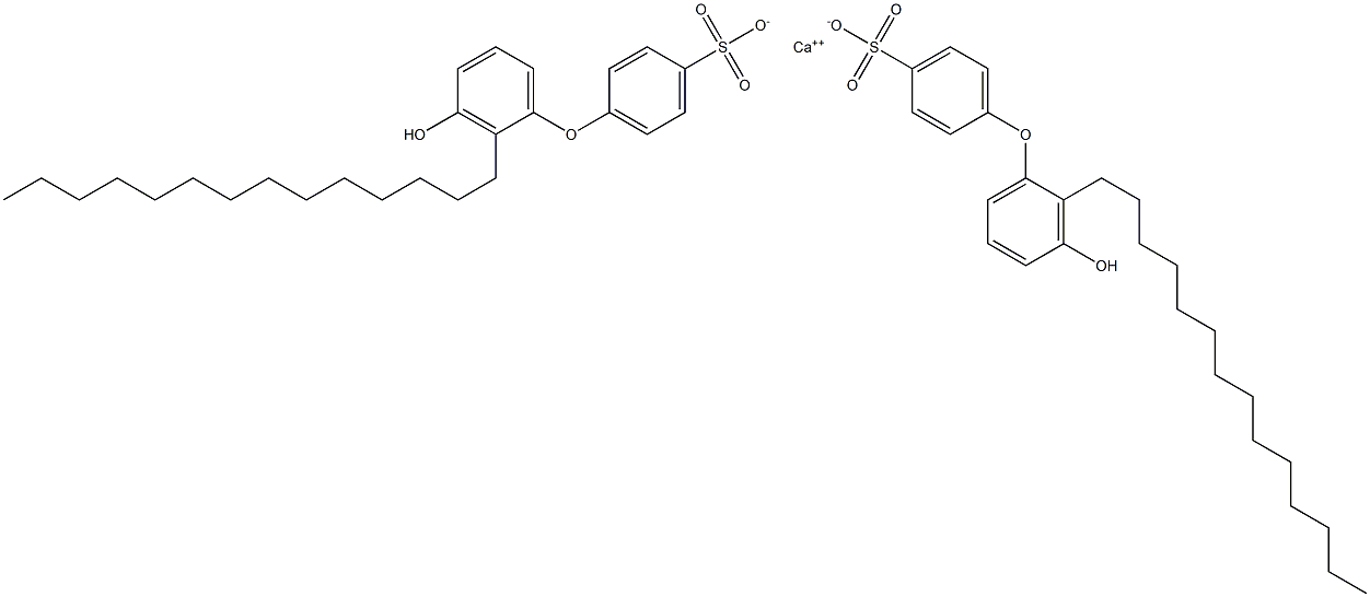 Bis(3'-hydroxy-2'-tetradecyl[oxybisbenzene]-4-sulfonic acid)calcium salt,,结构式