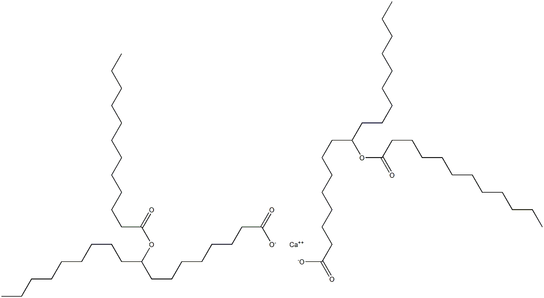 ビス(9-ラウロイルオキシオクタデカン酸)カルシウム 化学構造式