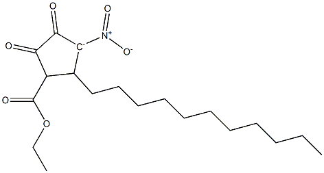 1-Nitro-4,5-dioxo-2-undecyl-3-(ethoxycarbonyl)cyclopentan-1-ide,,结构式